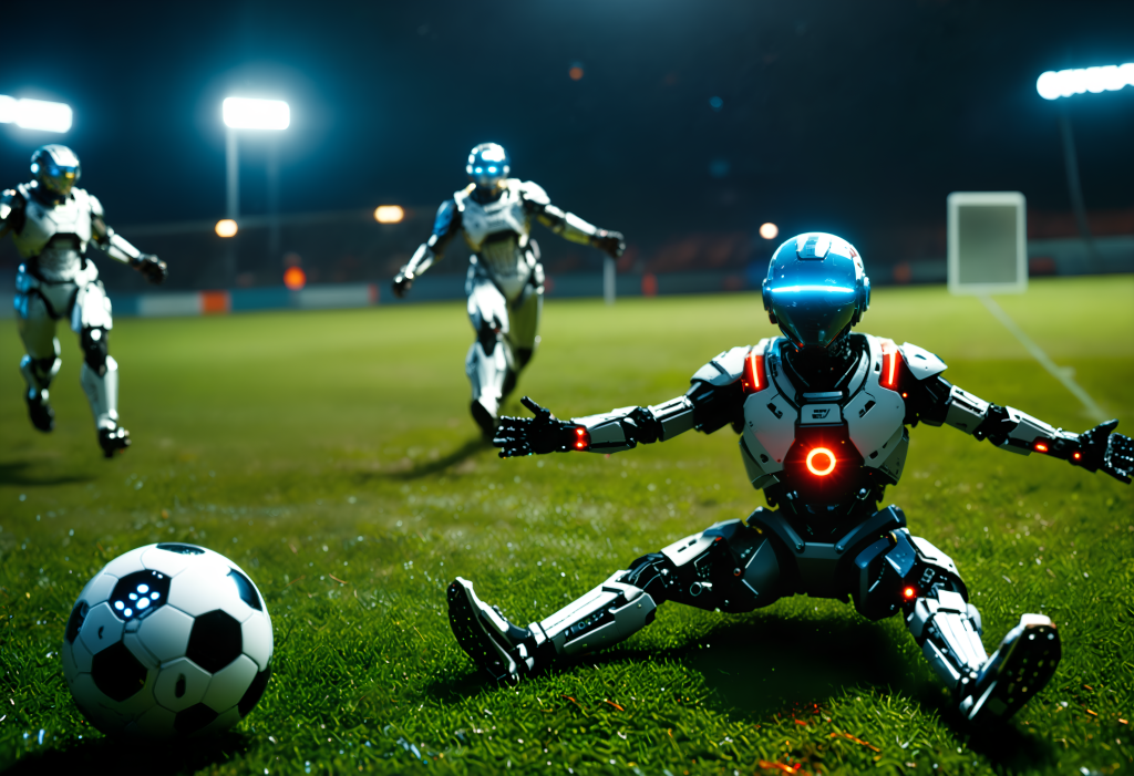 robort play football